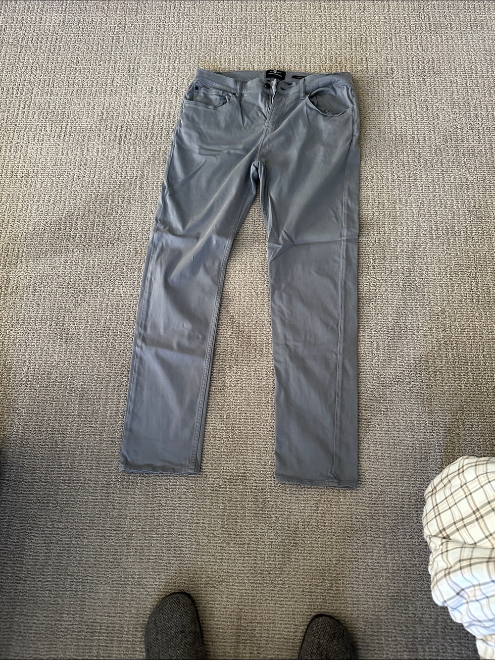 7 For All Mankind Slimmy Luxe Performance Pants in Slate Gray